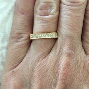 Cubic Zirconia Gold Romantic Square Stackable Ring